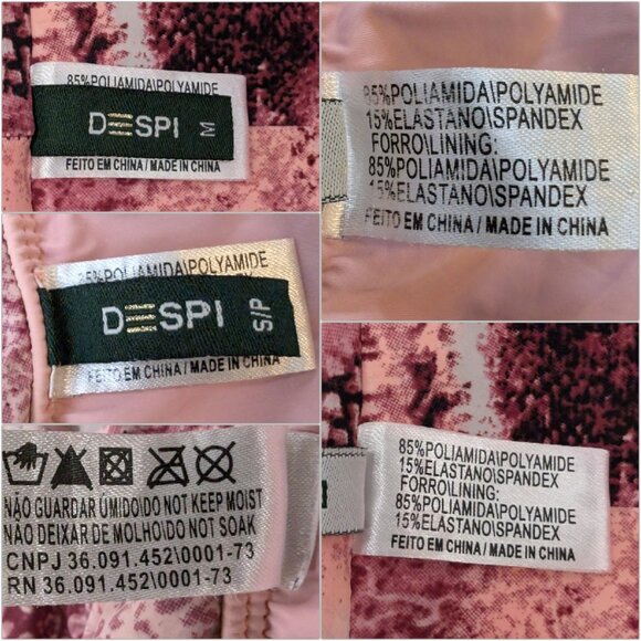 Despi 2 Piece Bikini Swimsuit Womens Pink Snake Bandeau Convertible Top Sz S/M - Picture 7 of 10